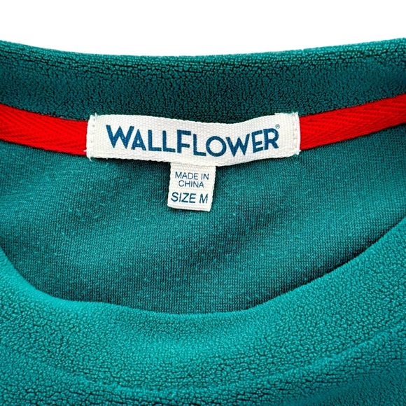 Wallflower Green Christmas Naughty-ish Sweatshirt with Candy Cane Letters Size M - Picture 3 of 5